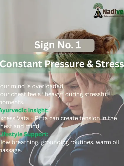 Constant pressure and stress often manifest as physical tension in the chest and mind. According to Ayurveda, this can be due to an excess of Vata and Pitta dosha. Simple grounding routines can provide relief.