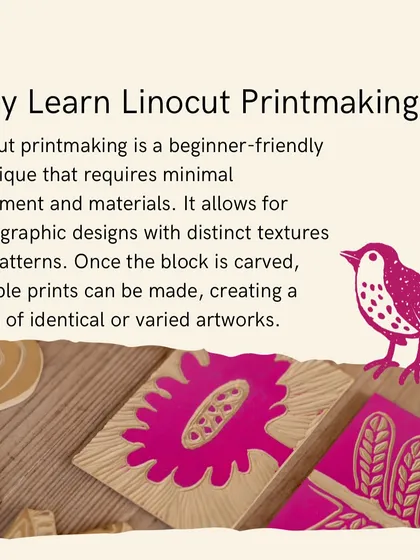 Linocut printmaking is a wonderfully accessible art form for beginners. Because the technique allows for bold, graphic designs, you can create stunning patterns and images. Once your block is carved, you can print it again and again on paper, cards, or even fabric.