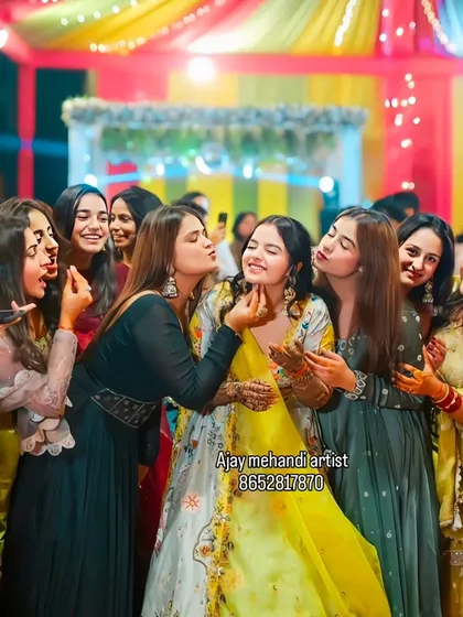Nothing makes us happier than seeing the bride and her friends enjoying the mehndi ceremony. We love creating a fun and festive vibe while we work, making your special day even more memorable.