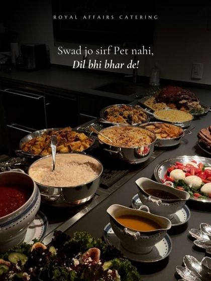 This is the taste that fills not just the stomach, but the heart too. A look at a complete meal spread we set up in a client's home, featuring a variety of Indian dishes, salads, and sauces.