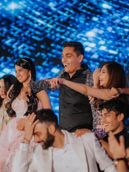 The groom squad. Only they know what they are thinking, but their performance was full of fun, inside jokes, and the kind of energy that only best friends can create.