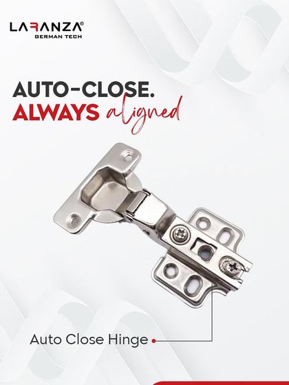 Auto-close and always aligned. This hinge ensures your cabinet doors close perfectly every time without any extra effort, keeping your interiors looking sleek and tidy.