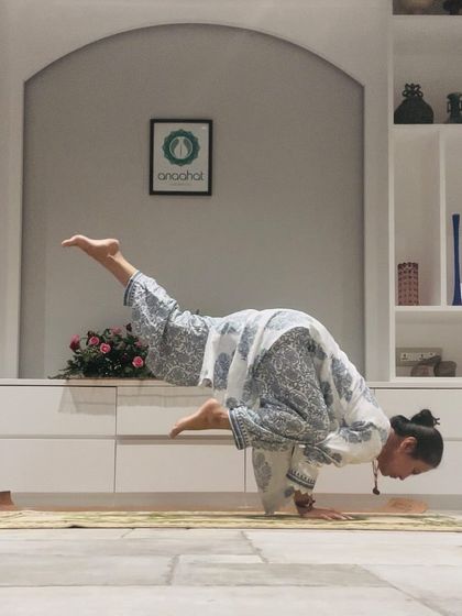 A quick arm balance after a sound bath session. Even after deep relaxation, it feels good to connect with the body's strength and stability.