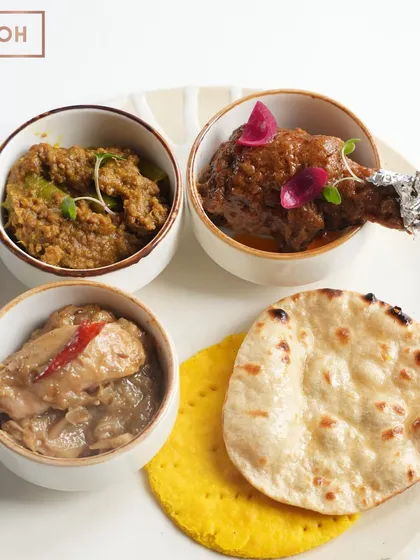 A closer look at the non-vegetarian main course platter from our Awadhi pop-up. Each dish was a celebration of rich, slow-cooked flavours.