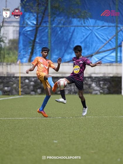 A skillful touch to control the ball mid-air during a TYL match.