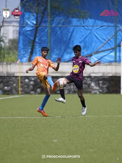A skillful touch to control the ball mid-air during a TYL match.