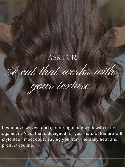 This graphic explains why you should ask for a cut that works with your texture, saving you from daily heat and product routines.