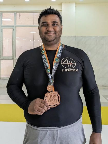 Nayan after winning a bronze medal in the No-Gi ultra-heavyweight division.