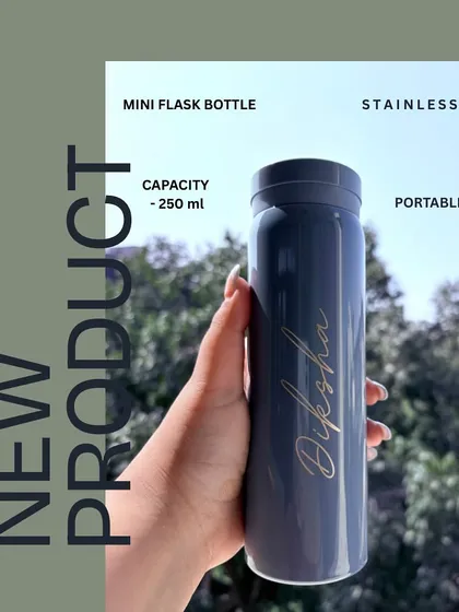Another look at our versatile mini flask bottle. Made from stainless steel, it's a durable and stylish choice for anyone on the go.