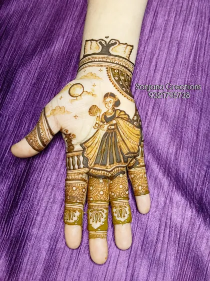 And here's the final look after the henna paste is removed! The stain looks so rich and clear, which makes this hand an amazing prop for creating professional mehndi content for my portfolio.