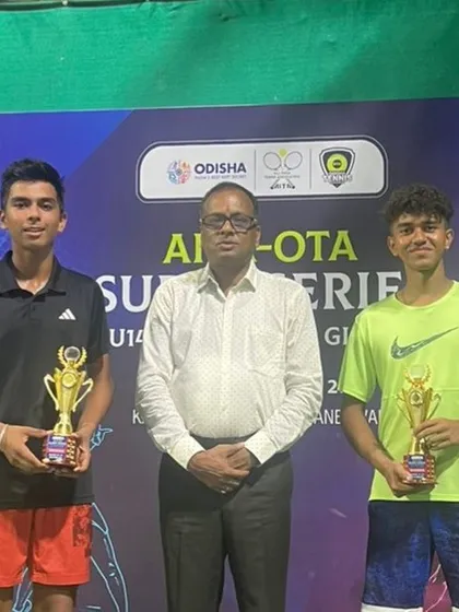 Arsh Kathuria and his partner won the AITA U14 Super Series title in Bhubaneswar. Arsh also had a strong run to the semi-finals in the singles category.