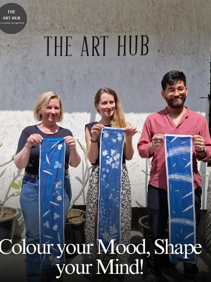Colour your mood and shape your mind. These students are happy with the beautiful cyanotype prints they created during a special printmaking workshop.