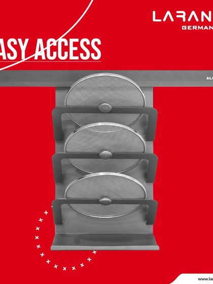 My aluminum bars provide easy access to all your essentials, including pot lids. Experience the convenience of modern design in the heart of your home.