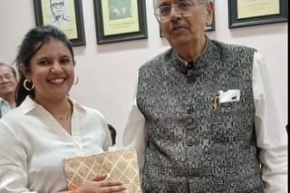 We were truly honored to be recognized for our work on the Maharani Lakshmi Ammanni College renovation. Here is our co-founder, Thanusha, accepting the award from the esteemed jury.