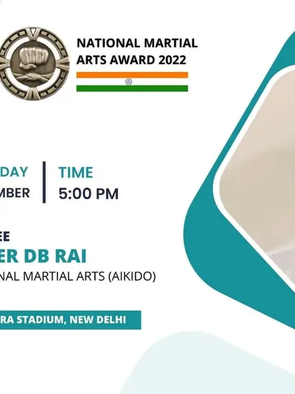 Master DB Rai was awarded for his expertise and contribution to the traditional martial art of Aikido.