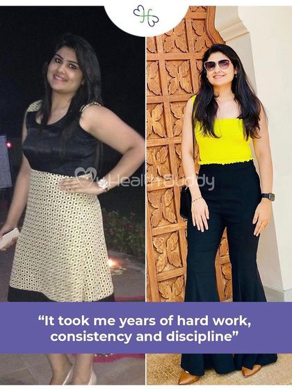 My full transformation story. I was bullied in college for being 89 kgs. With the help of my mom, I learned about nutrition, started eating "ghar ka khana," and joined a gym. It took years of hard work to go from size XXL to S, and it's a journey I continue every day.