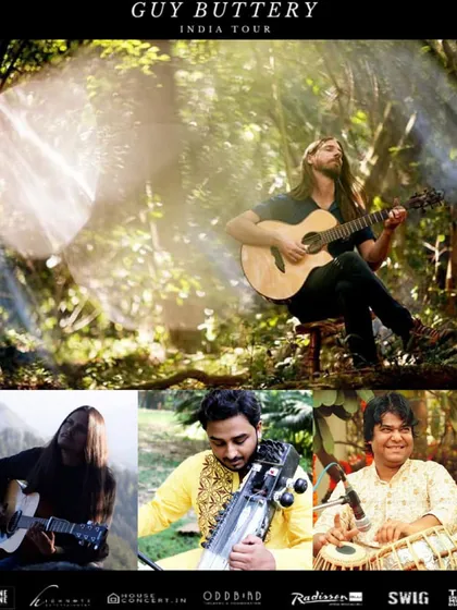 This is the official poster for the India tour with acclaimed South African guitarist Guy Buttery. It was a privilege to collaborate on this series of concerts, merging the sounds of fingerstyle guitar, sarangi, and tabla.