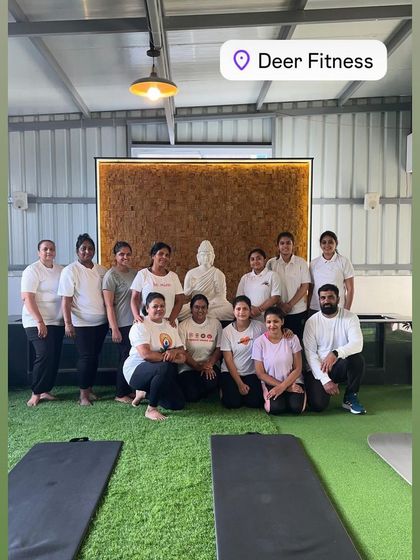 The group from our International Yoga Day session, posing together after a refreshing and rejuvenating practice.