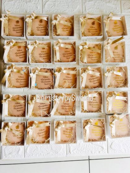 The full order of housewarming favors, all beautifully boxed and ready to gift to friends and family.