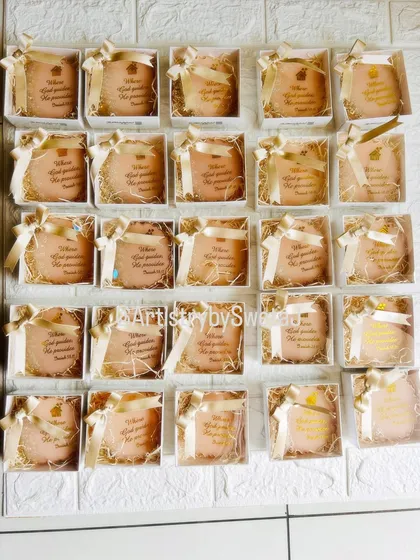 The full order of housewarming favors, all beautifully boxed and ready to gift to friends and family.