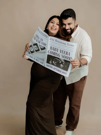 Some news is so special it deserves to be the headline. I had the joy of designing this custom newspaper-style pregnancy announcement, a timeless and creative keepsake for a wonderful couple to celebrate their journey into parenthood.