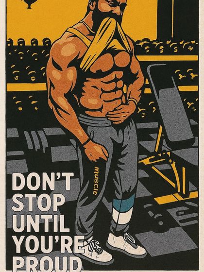 This illustration says it all. The goal is to build a physique that makes you proud. The journey is hard, but the pride you feel is worth it.