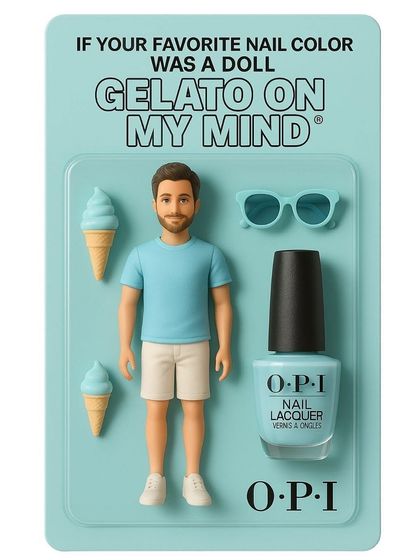 If your favorite nail color was a doll: OPI's Gelato on My Mind. A cool, refreshing pastel blue that's perfect for a fun and breezy vibe.