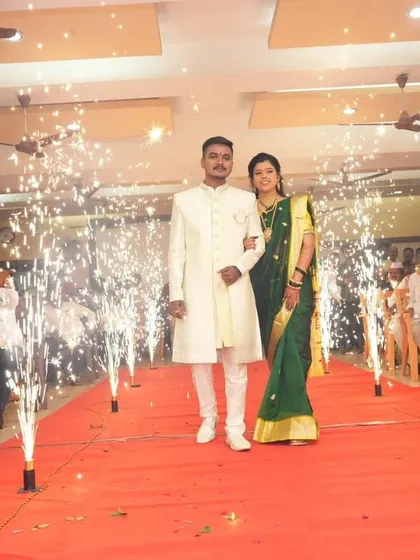 Your entry should be as grand as the occasion. Here, we lined the red carpet aisle with cold pyro fireworks, creating a spectacular and memorable welcome for the couple at their engagement ceremony.