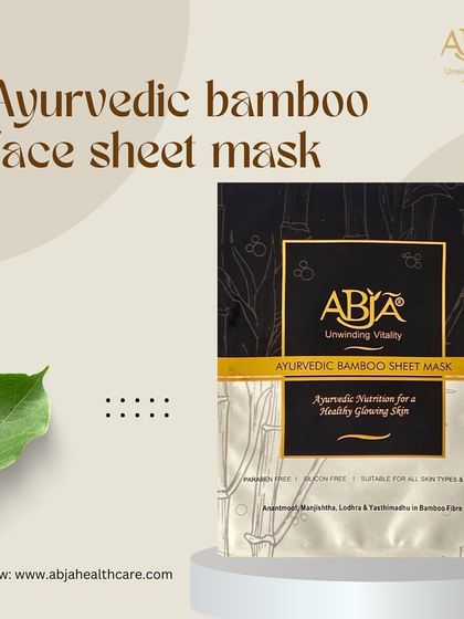 A clean product shot of my Ayurvedic Bamboo Face Sheet Mask, a great summer companion for your skin.
