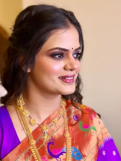 Another angle of the sophisticated smokey eye, showing how it enhances the bride's features without being overpowering.
