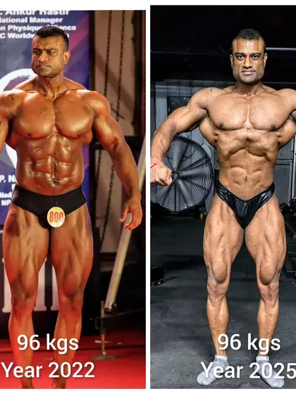 The same body weight, three years apart. This is the definition of body recomposition. The goal is not always weight loss; it is about eating more, lifting heavier, and building muscle for a toned look.