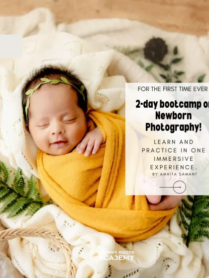 The main announcement graphic for the first-ever 2-day Newborn Photography Bootcamp.