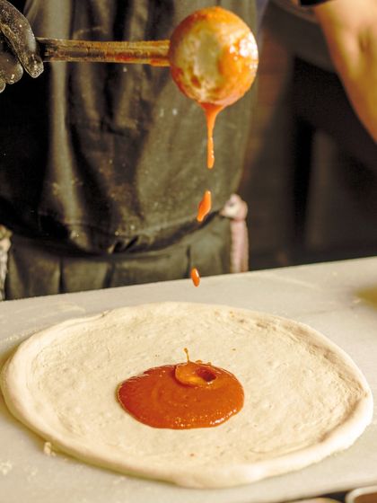 Painting the canvas of flavour, one dollop of sauce at a time. The first step in creating a masterpiece.