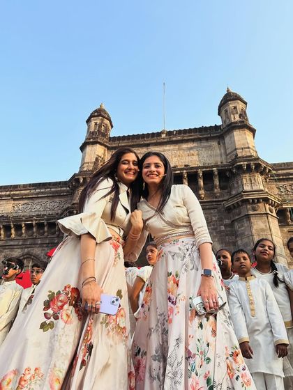 A happy selfie of us, the sister-duo, at the iconic Gateway of India after a performance. Sharing these moments and our passion for music is what drives us every day.