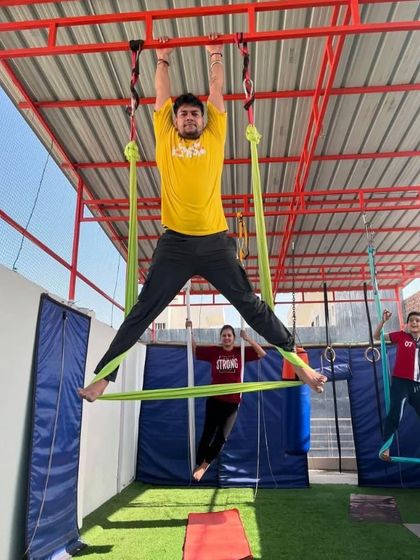 Another view of a group class, with students at different levels. Everyone works at their own pace.