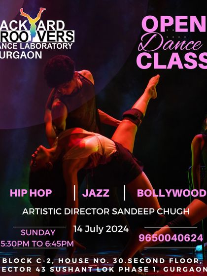 Here is an invitation to our free taster class, where you can explore Jazz, Hip Hop, and Bollywood. It's a great chance to meet our instructors, see the studio, and have fun.