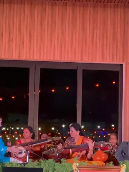 A different angle of the "Pancha Veena" concert for Kannada Rajyotsava. Five veenas on one stage is a sight and sound to behold.