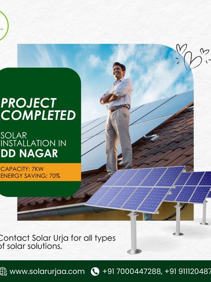 **Project Completed: A 7KW solar installation in DD Nagar.** This project is already providing the homeowner with 70% energy savings. This is a real-world example of the impact my solar solutions can have.