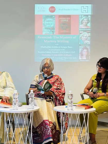 Author Sutapa Basu reads an excerpt from her book during our panel discussion at the Oxford Bookstore. It was a captivating moment that had the entire audience spellbound.