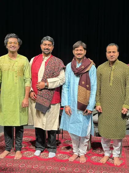 A group photo with the wonderful artists after a fantastic evening of music at the G5A Foundation. I had the pleasure of accompanying Kaustuv da on vocals, alongside the masterful Sabir ji on sarangi.