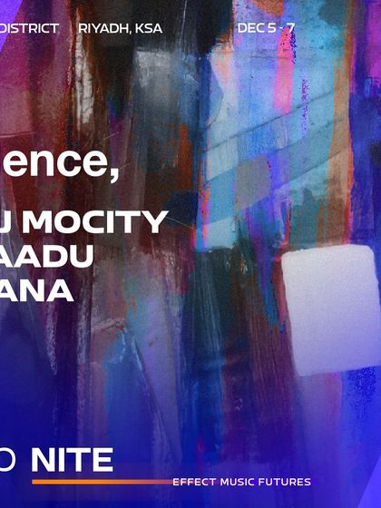 The lineup for my showcase at XP Nite in Riyadh, Saudi Arabia. I represent my crew and my sound on global platforms.