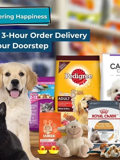 No need to step out. I offer free and fast 3-hour delivery on all pet supplies anywhere in Gurugram, so you get what you need right at your doorstep.