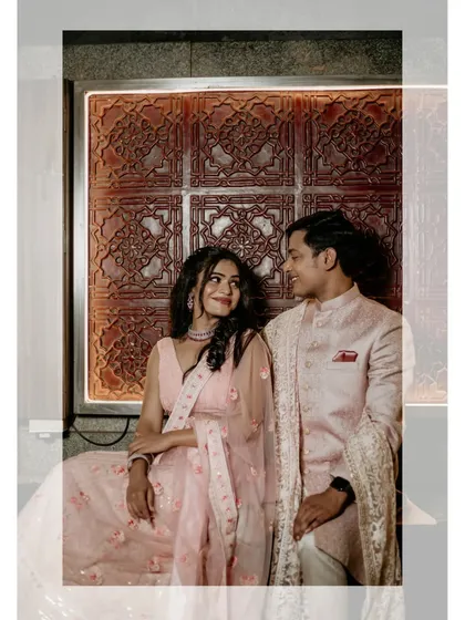 A candid shot of the couple looking at each other with love and affection during their engagement photo session.