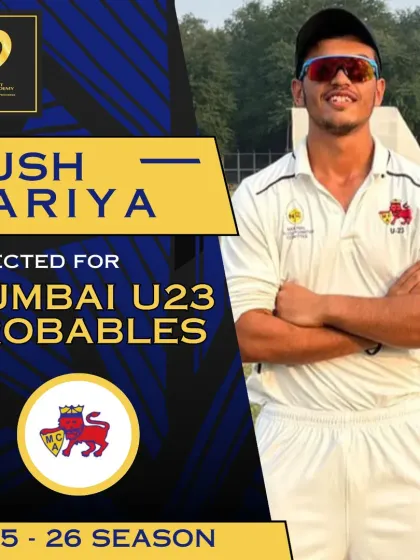 Well done to Kush Kariya for making it to the Mumbai U23 Probables list. His hard work in training is clearly paying off.