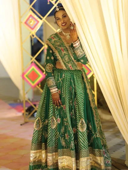 A playful peek from behind a curtain, this client is looking absolutely stunning.