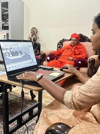 It is a privilege to work closely with esteemed leaders like Dr. Shivamurthy Shivacharya Mahaswamiji. Here, we are presenting the 3D architectural designs for a project, ensuring the vision is perfectly captured before the first brick is laid.