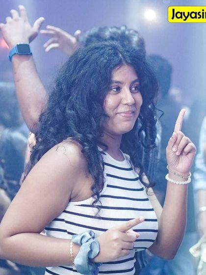 A dancer feeling the beat at Hydra.