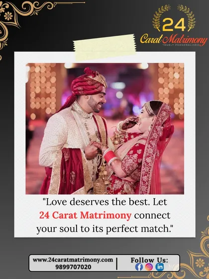 Love deserves the best. This happy couple's portrait is a reminder that our elite matrimonial service connects your soul to its perfect match.