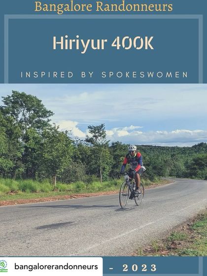 A 400K BRM inspired by SpokesWomen. We're so honored that Bangalore Randonneurs dedicated this challenging ride to our community.