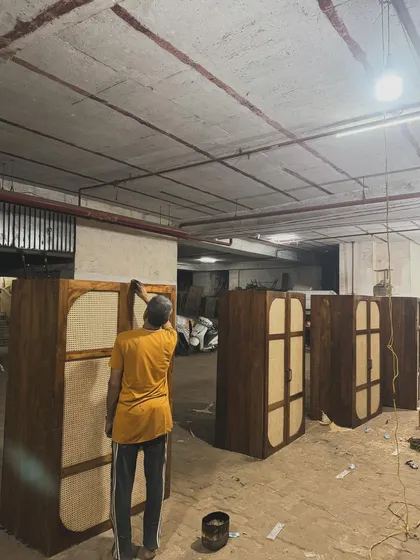 Another shot of the cabinet production process.
